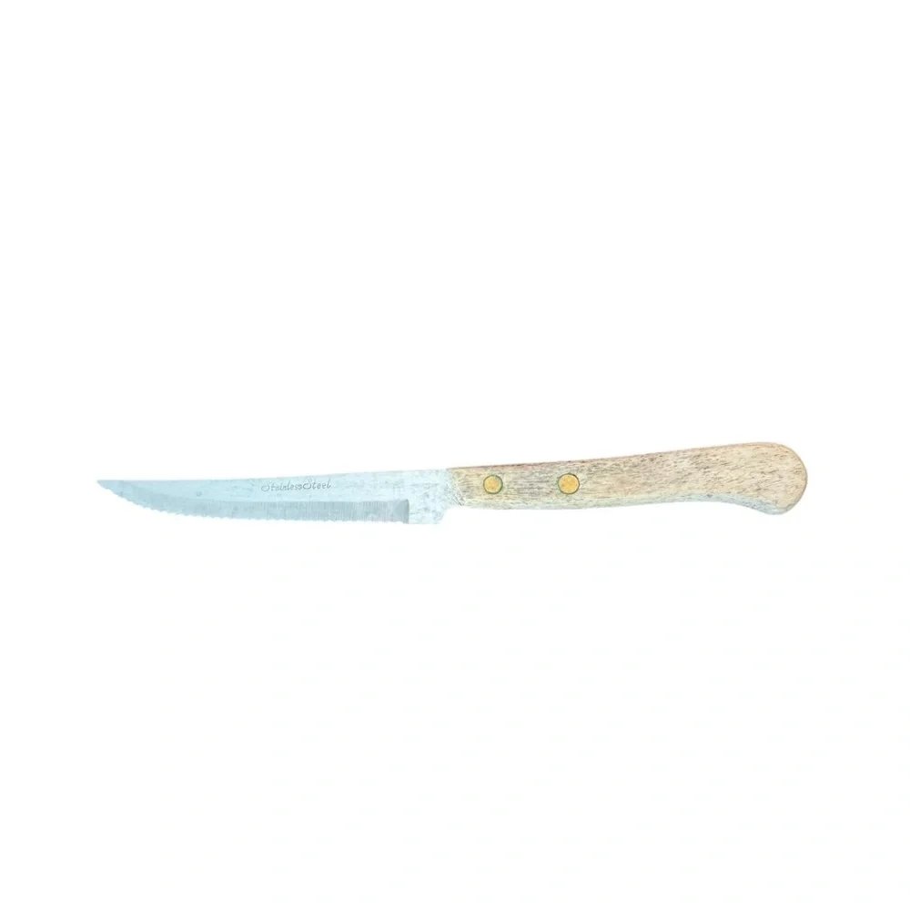 🔪 LC Japan Stainless Steel Serrated Knife 🪵 Wood Handle 8.5” 🔪
